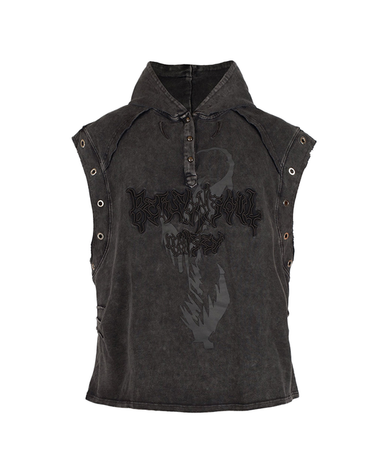 Graffiti Print Vest – Loose Patchwork Unisex