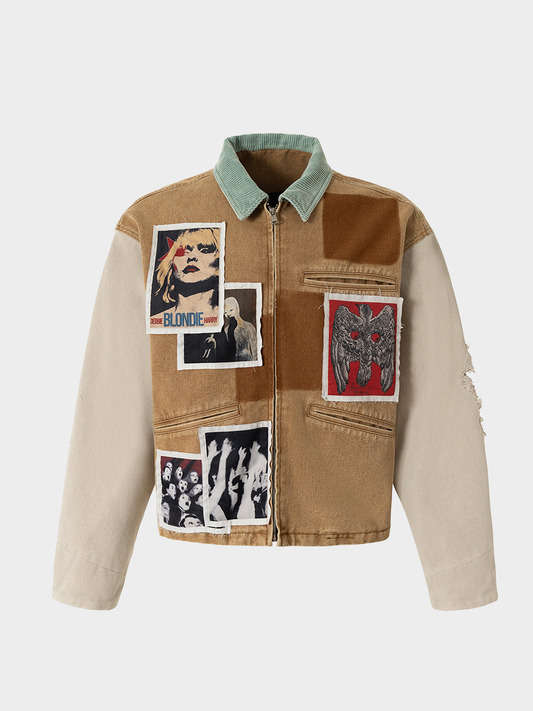 Vintage Patchwork Detroit Jacket