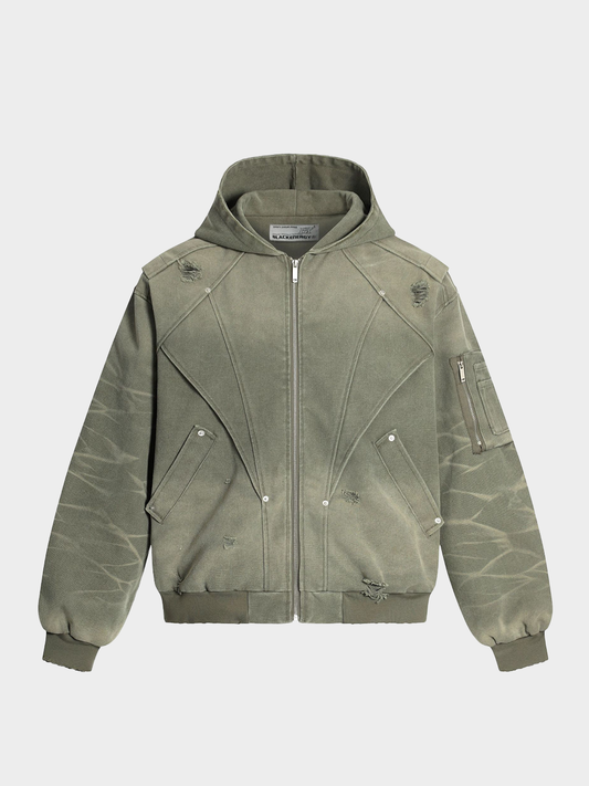 Tactical Washed Distressed Canvas Jacket