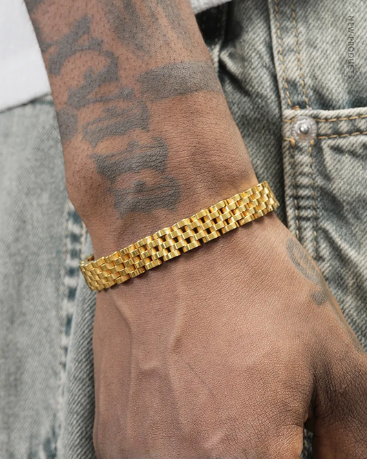 18K Polished Gold-Tone Steel Bracelet