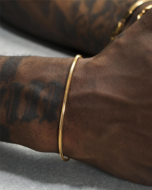 Slim 24K Gold Snake Chain Bracelet