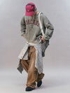 440g Cotton Anniversary Print Open-Neck Pullover Sweatshirt