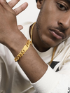18K Gold Titanium Cuban Link Bracelet