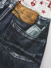 American Original 3D Print Double Waist Baggy Jeans