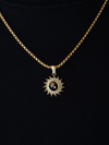 Gold Sunburst Pendant Necklace with Cat’s Eye Stone