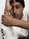 18K Gold Titanium Cuban Link Bracelet