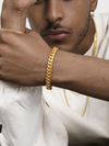 18K Gold Titanium Cuban Link Bracelet