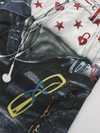 American Original 3D Print Double Waist Baggy Jeans