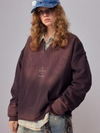 440g Cotton Anniversary Print Open-Neck Pullover Sweatshirt