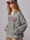 440g Cotton Anniversary Print Open-Neck Pullover Sweatshirt