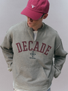 440g Cotton Anniversary Print Open-Neck Pullover Sweatshirt