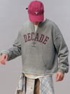 440g Cotton Anniversary Print Open-Neck Pullover Sweatshirt