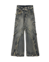 Fluid Panel Jeans – Frayed Edge Design