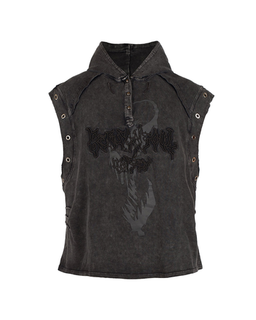 Graffiti Print Vest – Loose Patchwork Unisex