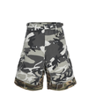 Layered Camo Fringe Shorts – Unisex 3/4 Street Fit