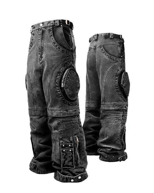 Vintage Utility Jeans – Washed Straight-Leg Fit
