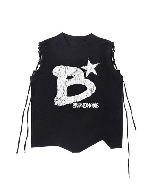 Hip-Hop Star Letter Tank – Heavyweight Vintage Street Vest