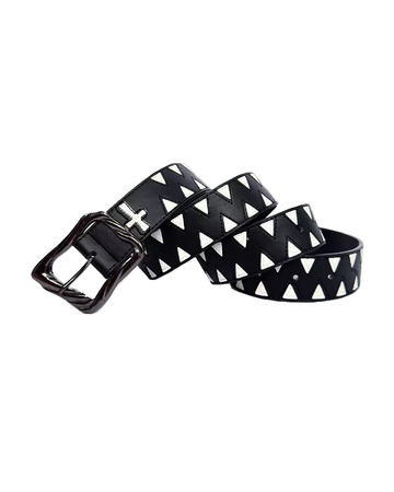 Shark Edge Punk Belt – Inverted Cross Leather Design