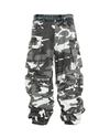 White Camo Patch Cargo Pants – Multi-Pocket Baggy Fit