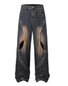 Deconstructed Vintage Jeans – Washed Wide-Leg Fit