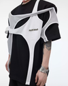 Deconstructed Contrast Tie-Up Tee – Layered Oversized Fit