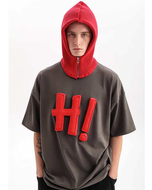 "Hi" Padded Tee – Heavyweight 300g Cotton