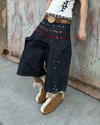 Star Studded Denim Shorts – Suede Patchwork 3/4 Fit