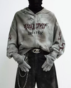 Distressed Mask Hoodie – Detachable Gloves & Zip-Up