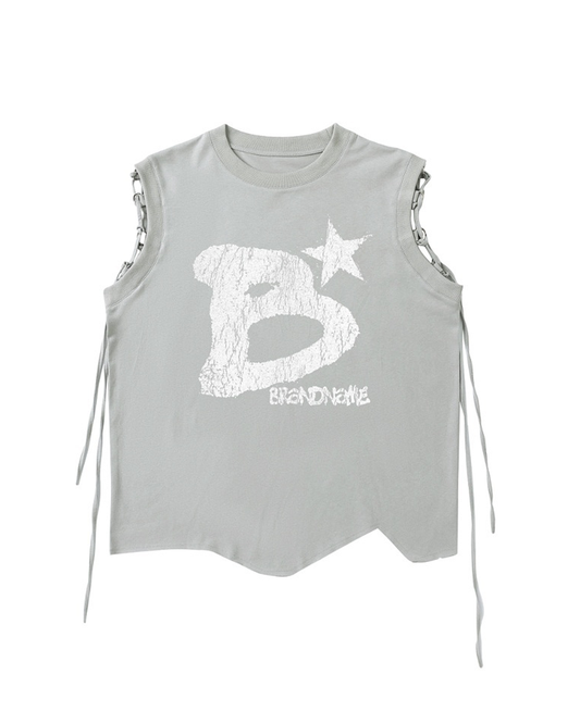 Hip-Hop Star Letter Tank – Heavyweight Vintage Street Vest