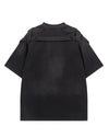 Washed Lace-Up Tee – Embroidered Street Detail