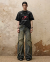 Fluid Panel Jeans – Frayed Edge Design