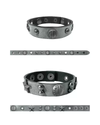 Rockstar Leather Cuff – Distressed Black & Blue