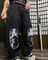 Knight Armor 3D Print Jeans – Distressed Baggy Wide-Leg