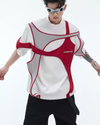 Deconstructed Contrast Tie-Up Tee – Layered Oversized Fit