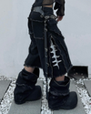 2-in-1 Detachable Jeans – Washed Wide-Leg Fringe