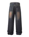 Deconstructed Vintage Jeans – Washed Wide-Leg Fit