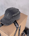 Washed Cross Cap – Distressed Denim & Leather Patch