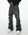 Glitter Coated Flare Jeans – Stacked Fit