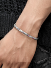 Graffiti Heart Cuff – Blackened S925 Silver + Pink Stones