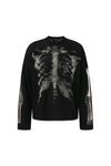 Skeleton Print Long Sleeve Graphic Tee – Gothic Black Streetwear Top