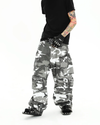 White Camo Patch Cargo Pants – Multi-Pocket Baggy Fit