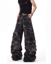 Deconstructed Snake Jeans – Studded Wide-Leg Fit