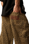 Leopard Embroidery Scimitar Denim