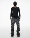 Glitter Coated Flare Jeans – Stacked Fit