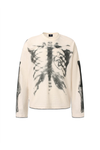 Skeleton Print Long Sleeve Graphic Tee – Gothic Black Streetwear Top
