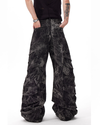 Deconstructed Snake Jeans – Studded Wide-Leg Fit