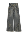Fluid Panel Jeans – Frayed Edge Design