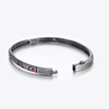Graffiti Heart Cuff – Blackened S925 Silver + Pink Stones
