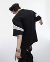 Deconstructed Contrast Tie-Up Tee – Layered Oversized Fit
