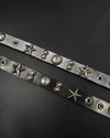 Rockstar Leather Cuff – Distressed Black & Blue